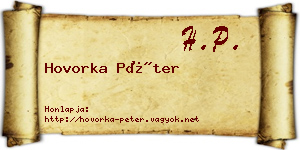 Hovorka Péter névjegykártya
