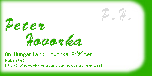 peter hovorka business card